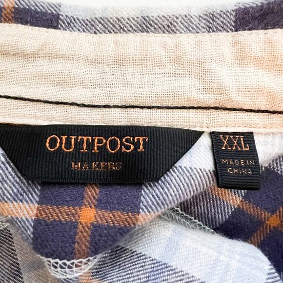 Outpost Makers Shirt Mens XXL Plaid Flannel Button Up Cowboy Western Cabin Core - Picture 5 of 7